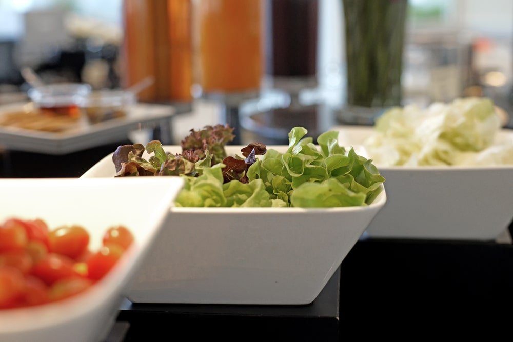 Savor a variety of salads at the salad bar in Central Park Flower Valley, Clover Floors Savor a variety of salads at the salad bar in Central Park Flower Valley, Clover Floors